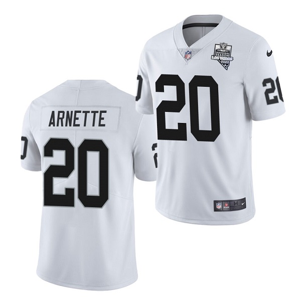 Men's Las Vegas Raiders #20 Damon Arnette White NFL 2020 Inaugural Season Vapor Limited Stitched Jersey Men's Las Vegas Raiders #20 Damon Arnette White NFL 2020 Inaugural Season Vapor Limited Stitched Jersey